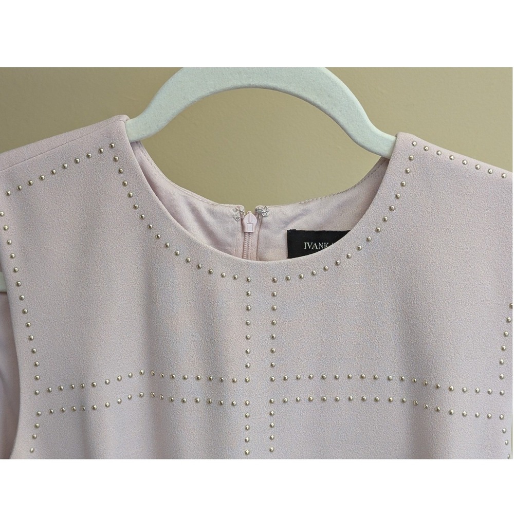 Ivanka Trump Womens Executive Sheath Dress 2 Pink Studded Sleeveless Academia - Picture 6 of 10